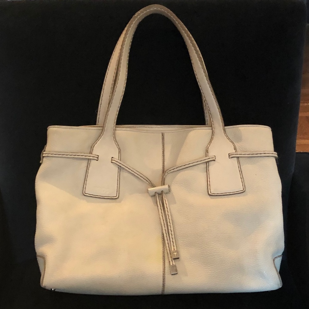 Tod's White Leather  tote